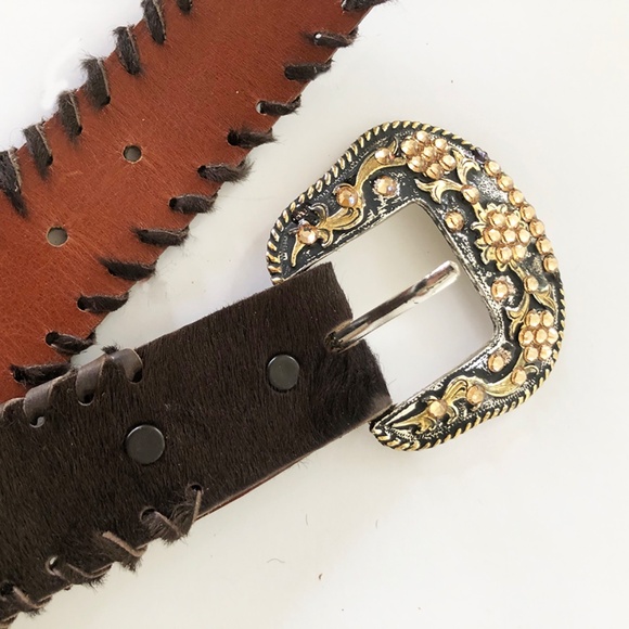 Jose Luis Vintage Y2k Mexico Brown leather, enhanced with rhinestones - Picture 2 of 6